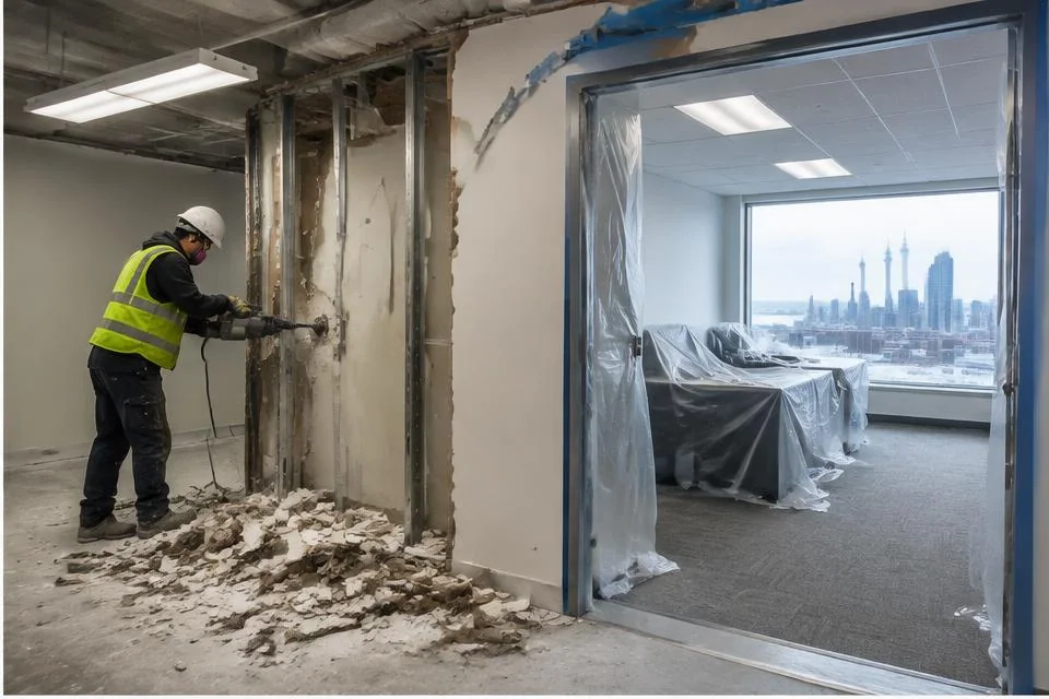 Selective Demolition work area and equipment