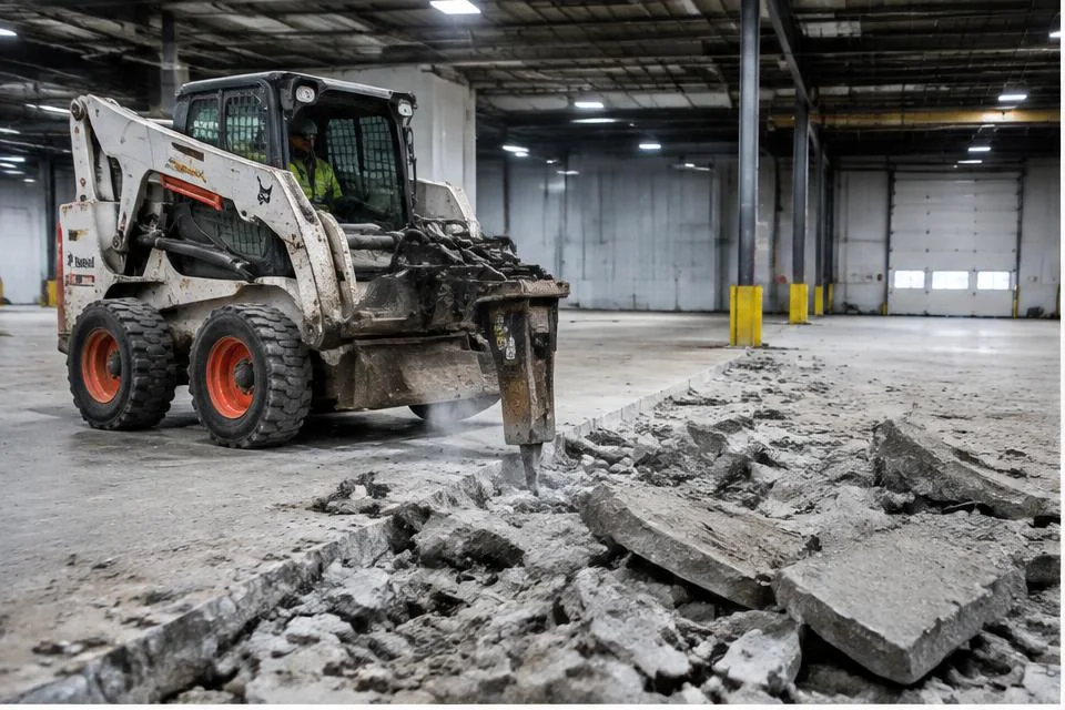 Concrete Removal work area and equipment