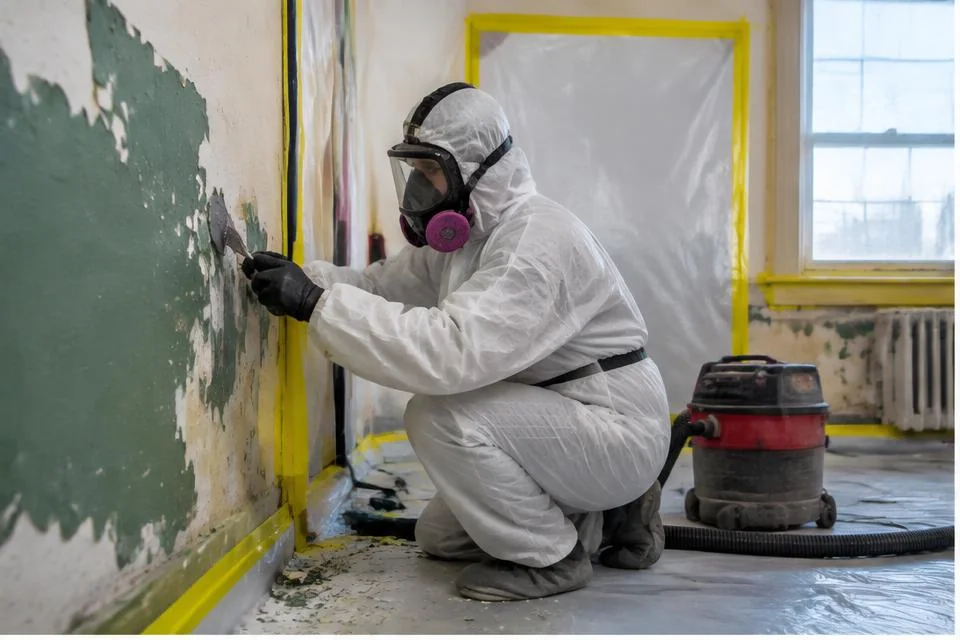Lead Paint Removal work area and equipment