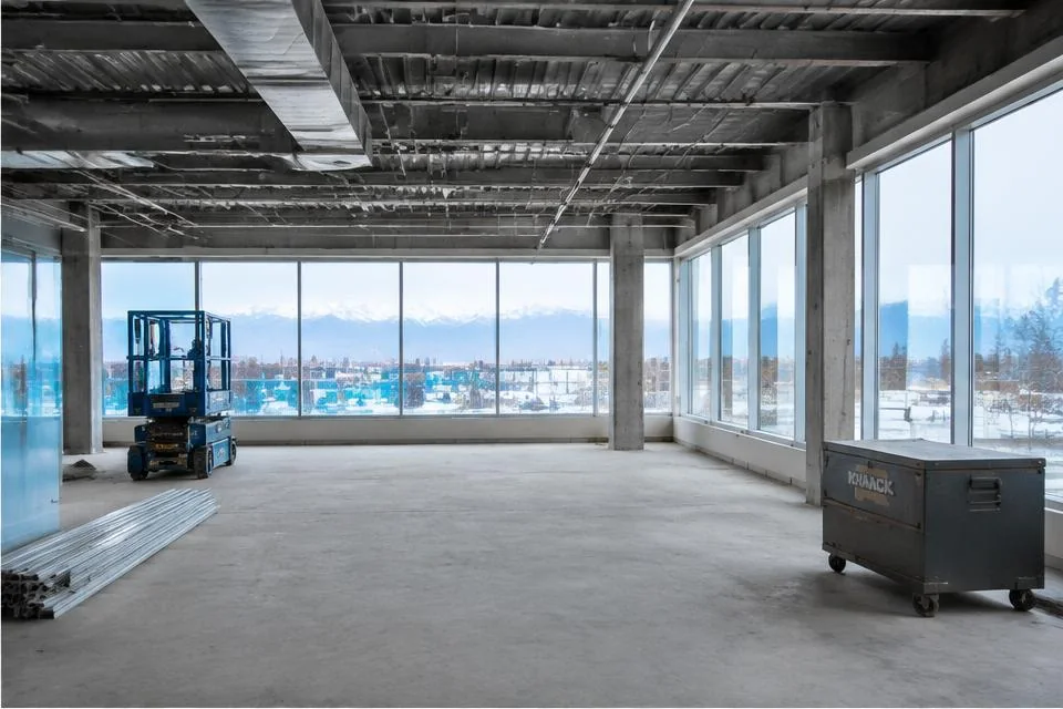 Stripped commercial interior ready for renovation