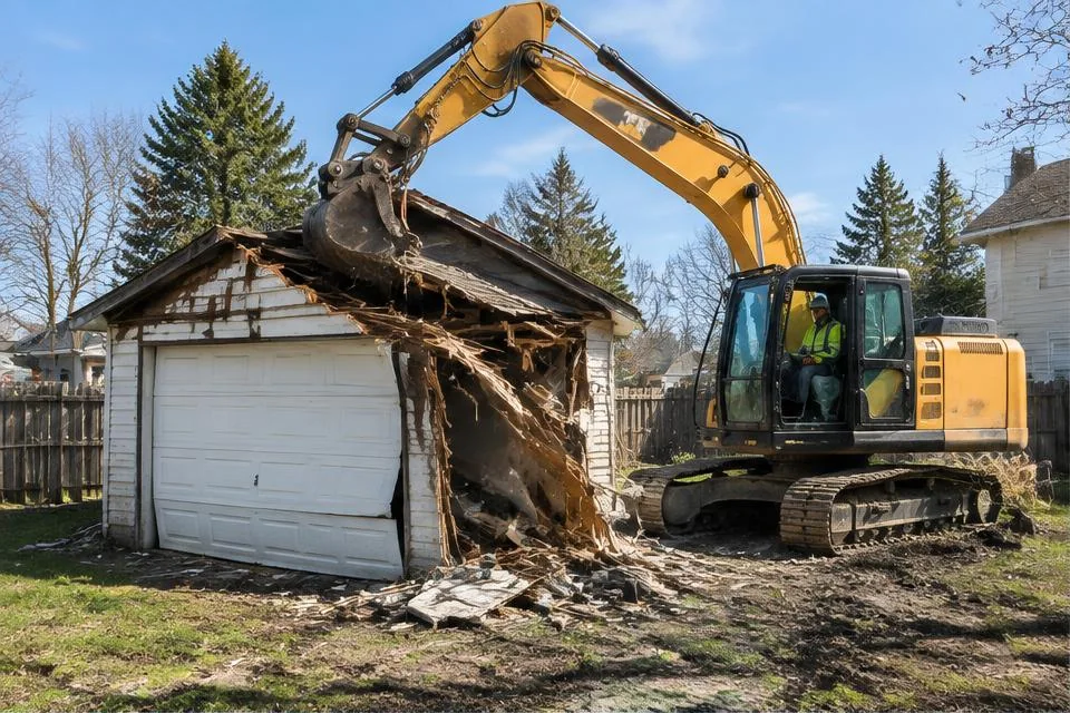 Structure Demolition worksite illustration