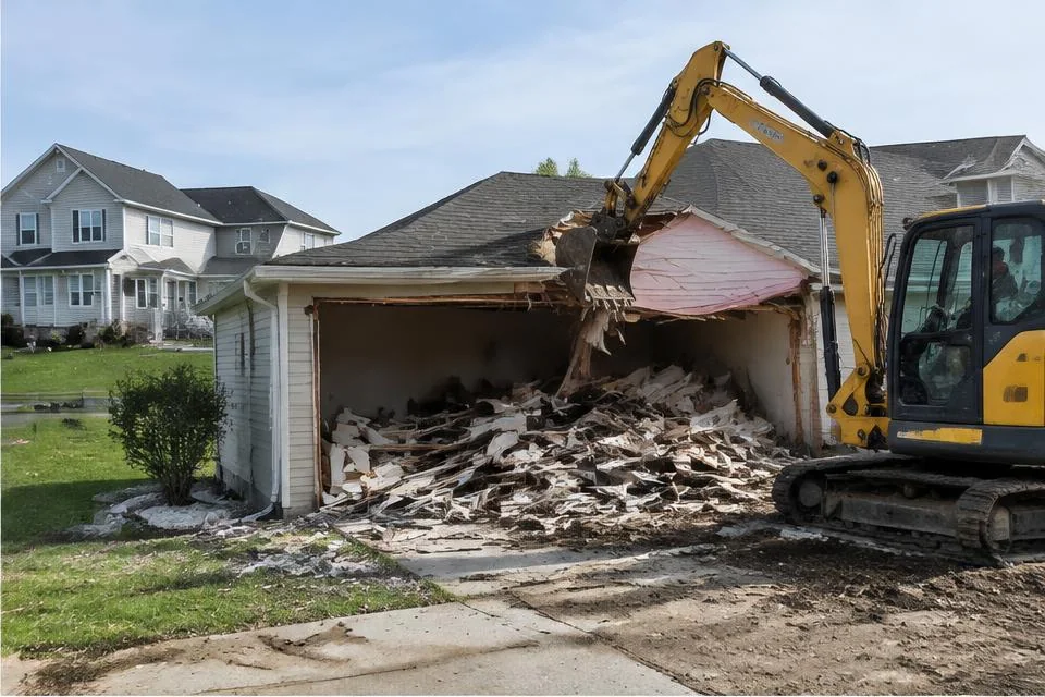 Structure Demolition worksite illustration