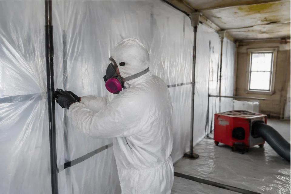 Asbestos Abatement worksite illustration